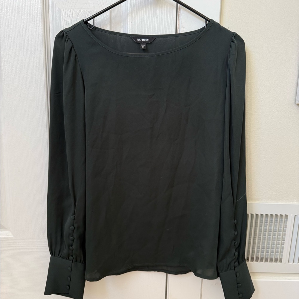 Express Women's Dark Green Blouse